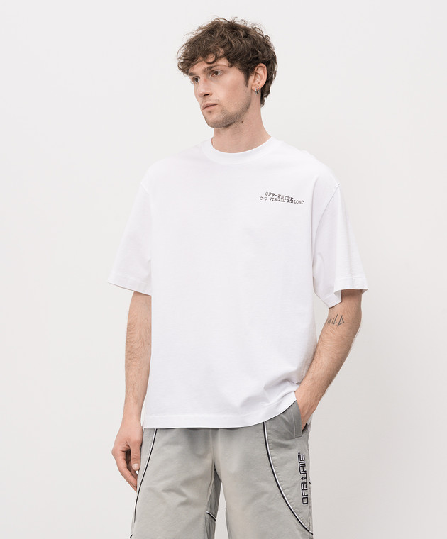 Off-White Белая футболка Type Arrow 44MAA120S26J00K изображение 3