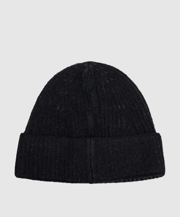 C.P. Company Черная шапка в рубчик MAC291A006170A изображение 3