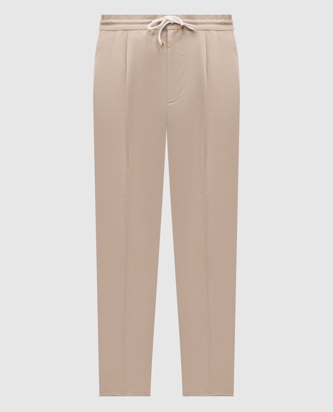 Бежевые брюки с льном