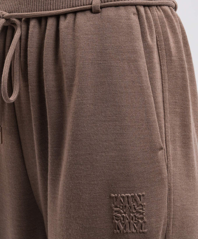 Max Mara Коричневі спортивні штани FELTRE з вовни MXMFELTRE зображення 5