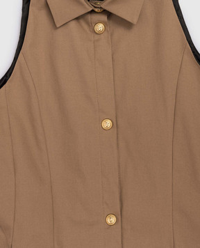 Balmain Дитяча коричнева сукня BY1C02G01971214