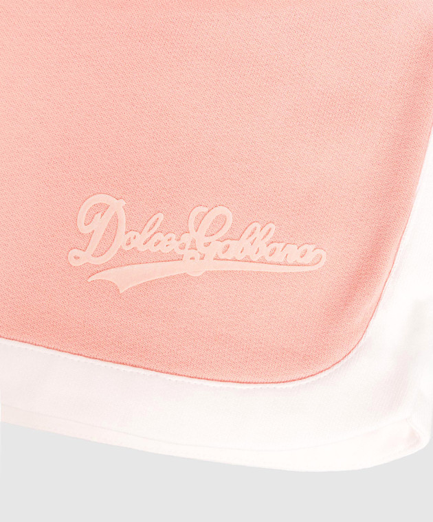 Dolce&Gabbana Детские розовые шорты с логотипом L5JQ0NG7PWH812+ изображение 3