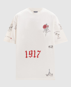 Balenciaga Футболка Tattoo кольору айворі 764235TUVJ2