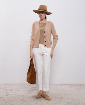 Peserico Бежевий кардиган з вовни, шовку і кашеміру S99483F129018C