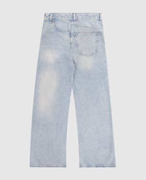 Maison Margiela MM6 Дитячі блакитні джинси з патчем логотипа M60969MM06Y