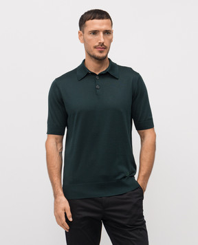 Dolce&Gabbana Зелене поло із шовку з логотипом GXZ02ZJBSO5