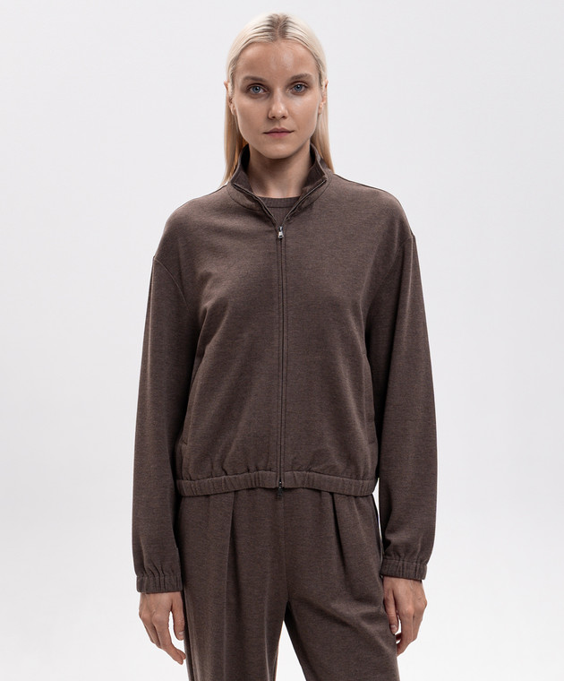 Max Mara Коричнева спортивна куртка з шовком MXMESPLOSO зображення 3