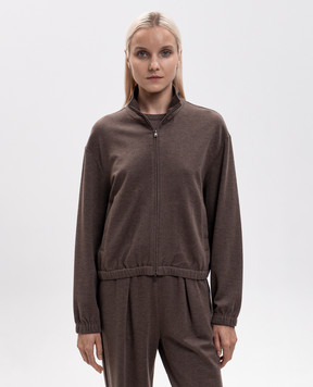 Max Mara Коричневая спортивная куртка с шелком MXMESPLOSO