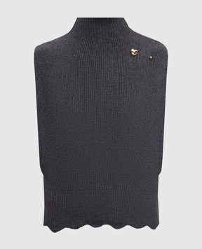 Twinset Серый жилет с брошью 262TP3050