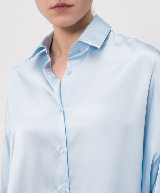 Ermanno Scervino Голубая блузка из шелка D482K772NXE изображение 5