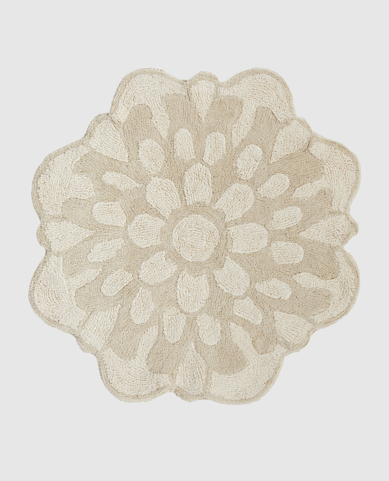 Бежевый коврик для ванной комнаты Otil в форме цветка