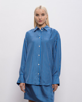 Toteme Синя блуза із шовку в смужку 261WRT0700FB0553