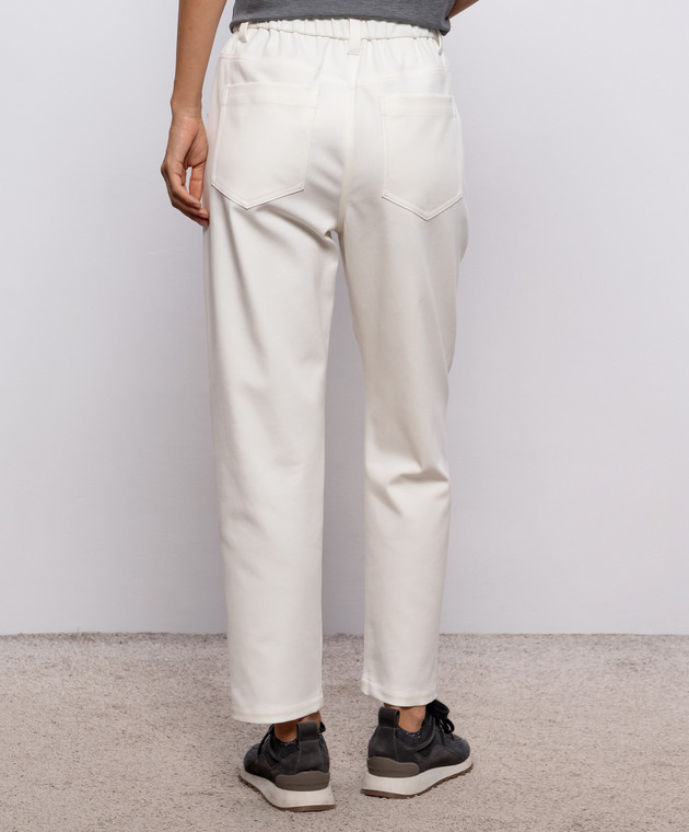 Brunello Cucinelli Брюки цвета айвори с цепочкой мониль MA126P9330 изображение 4