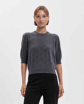 Twinset Серый топ с кашемиром 262TP3020