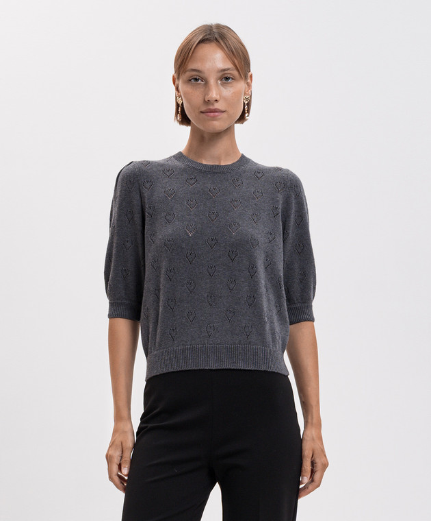 Twinset Серый топ с кашемиром 262TP3020 изображение 3