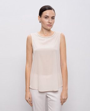Peserico Бежевый топ из шелка S08893D07325