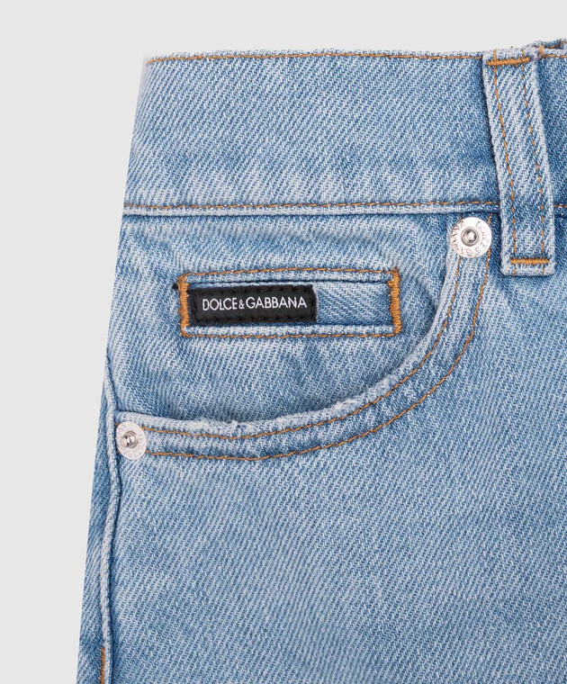 Dolce&Gabbana Дитячі блакитні джинси з проріхами L42F92LDD9526 зображення 3