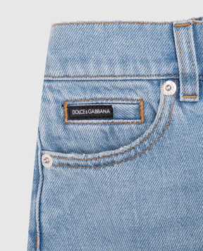 Dolce&Gabbana Дитячі блакитні джинси з проріхами L42F92LDD95814