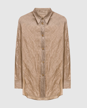 Khaite Бежева сорочка Goya з ефектом жатки 2430466