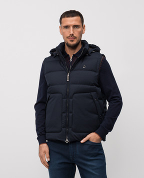 Stefano Ricci Синій пуховий жилет M6J5400040PL001T