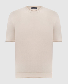 Bertolo Cashmere Футболка бежевого кольору з бавовни 902204002056