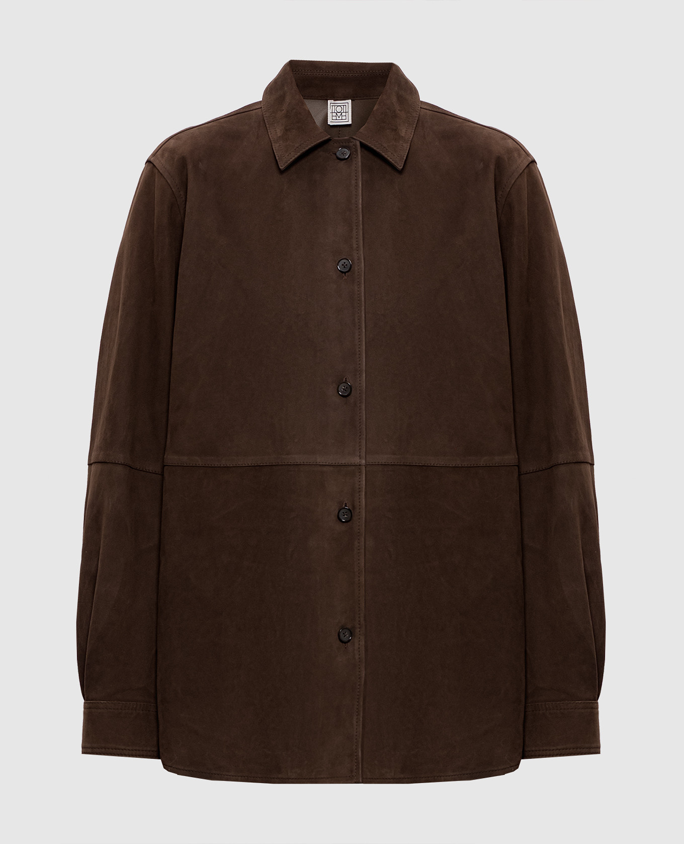 

Коричневая замшевая куртка в стиле рубашки, Коричневый, Кожаные куртки