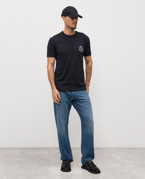 Dolce&Gabbana Голубая футболка с нашивкой логотипа G8PT1ZG7PZU