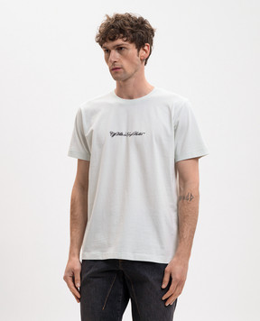 Off-White Зелена футболка з вишивкою Script Arrow 44MAA027S26J002