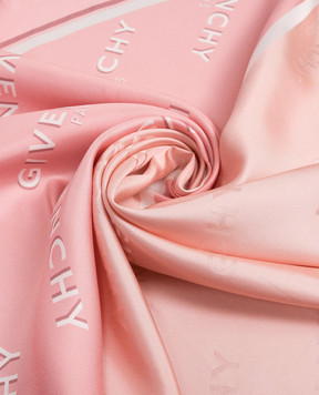 Givenchy Рожева хустка із шовку в принт логотипа 710011159002