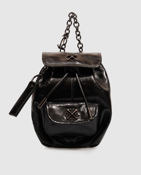 Off-White Черный кожаный глянцевый рюкзак Dumbo OWWNB07F26LT01