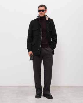 Loro Piana Черная куртка Traveller из кашемира FAO7500sh