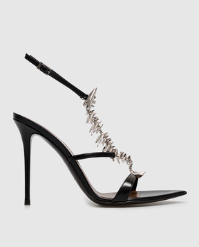 Giuseppe Zanotti Черные кожаные босоножки SLIM E600001
