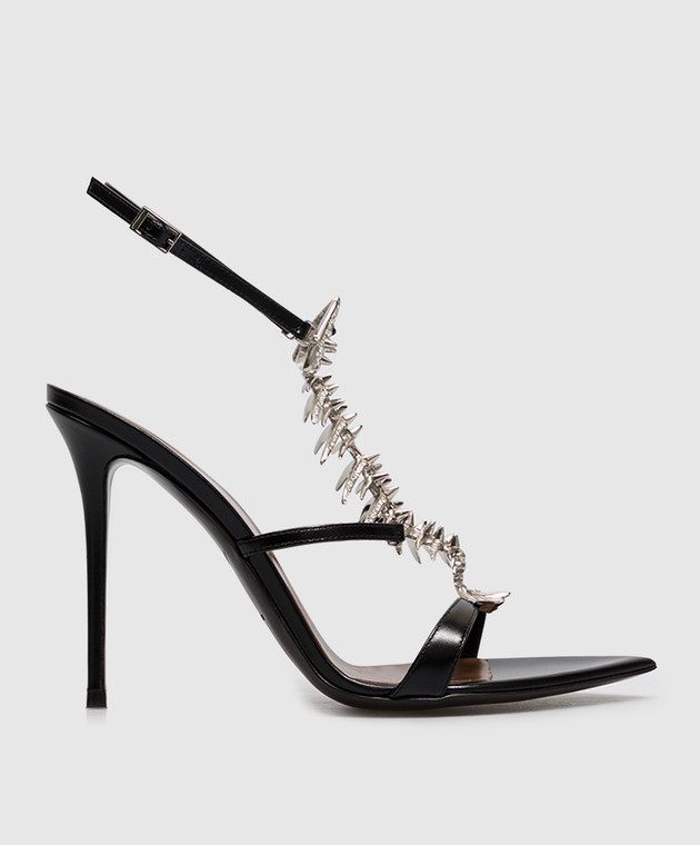 Giuseppe Zanotti Черные кожаные босоножки SLIM E600001