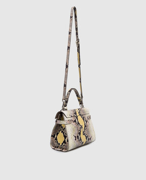 Gianni Notaro Кожаная сумка-сетчел с тиснением под кожу рептилии 099PITSTAMPNIKEL