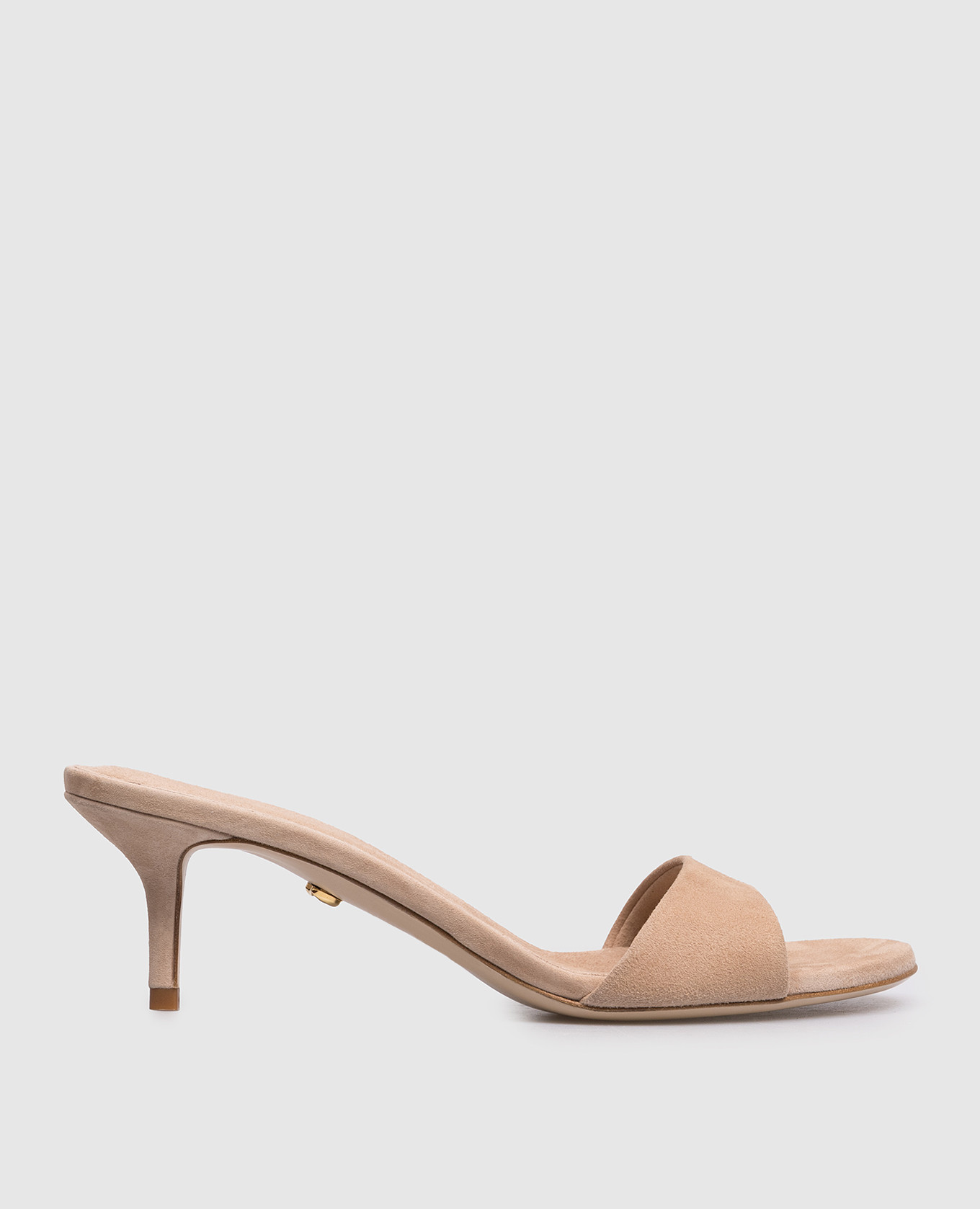 Бежевые замшевые мюли