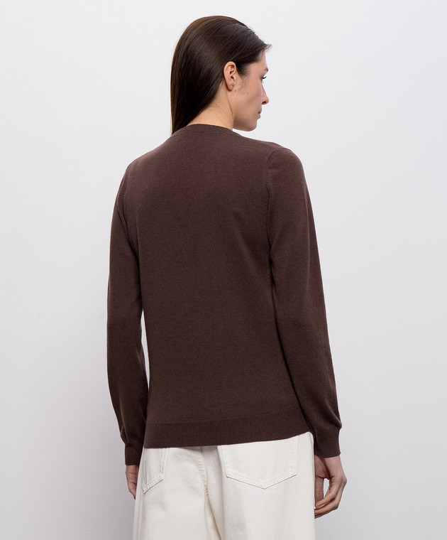 Brunello Cucinelli Коричневий пуловер з кашеміру M12244402P зображення 4