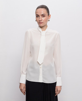 Alexander McQueen Блуза кольору айворі із шовку A0002BQBADT