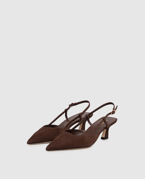 Stuart Weitzman Замшеві слінгбеки VINNIE коричневого кольору SJ433