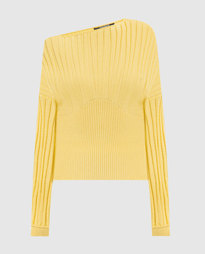 Balmain Желтый джемпер в рубчик GF1AQ135KJ30
