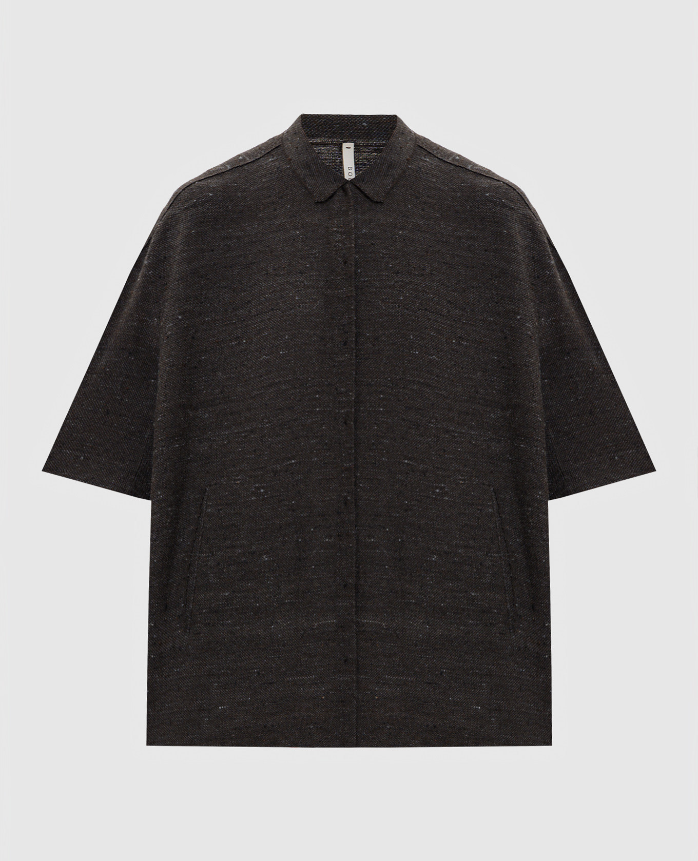 Темно-коричневая рубашка с шелком