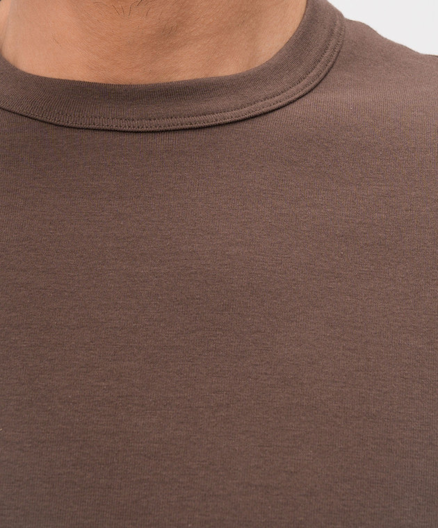 Tom Ford Коричнева футболка з нашивкою логотипа T4M081040 зображення 4