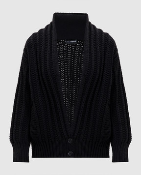 Dolce&Gabbana Чорний кардиган з вовни FXVCWTJCVZ2
