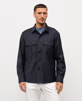 Canali Синя сорочка з вовни AA0252431019