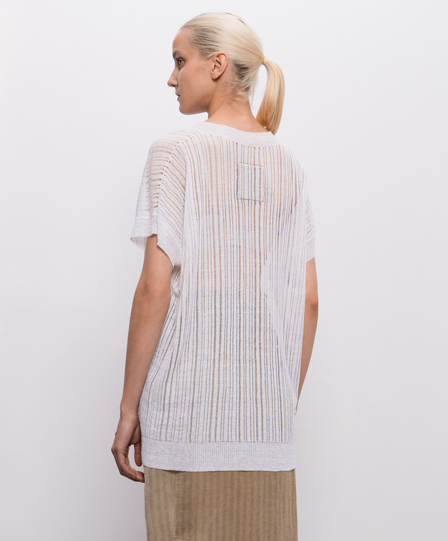 UMA WANG Білий топ з льону UK7122 зображення 4