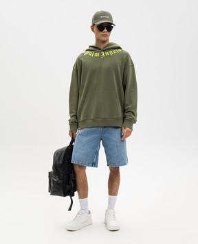 Palm Angels Худі кольору хакі з принтом логотипа PMBB17DS26FLE007