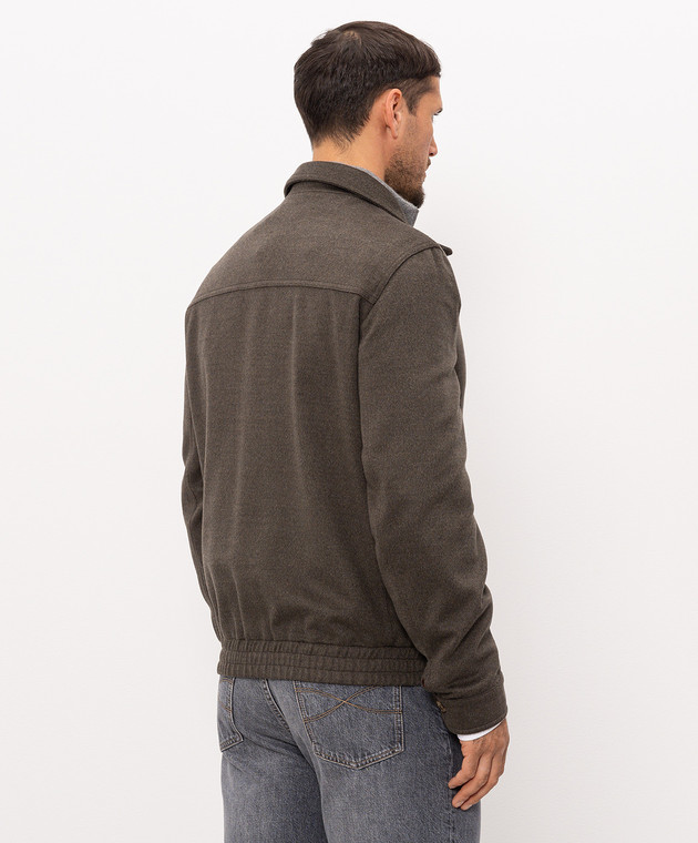 Brunello Cucinelli Куртка цвета хаки из шерсти MV4676379 изображение 4