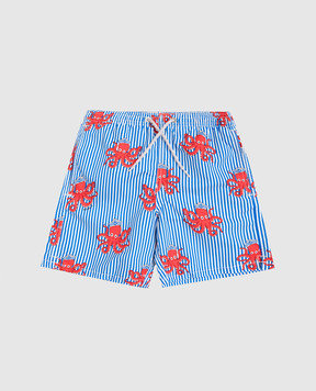 MC2 SAINT BARTH Дитячі блакитні шорти для плавання Jean в смужку JEA000102043L