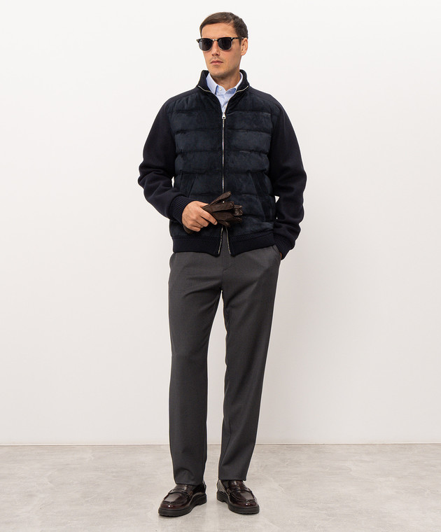 Canali Серые брюки из шерсти CJ06157U91659 изображение 2