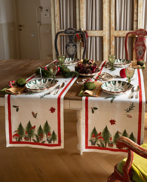 TESSITURA TOSCANA TELERIE Білий ранер JOLLY ELF з льону NT240112020067