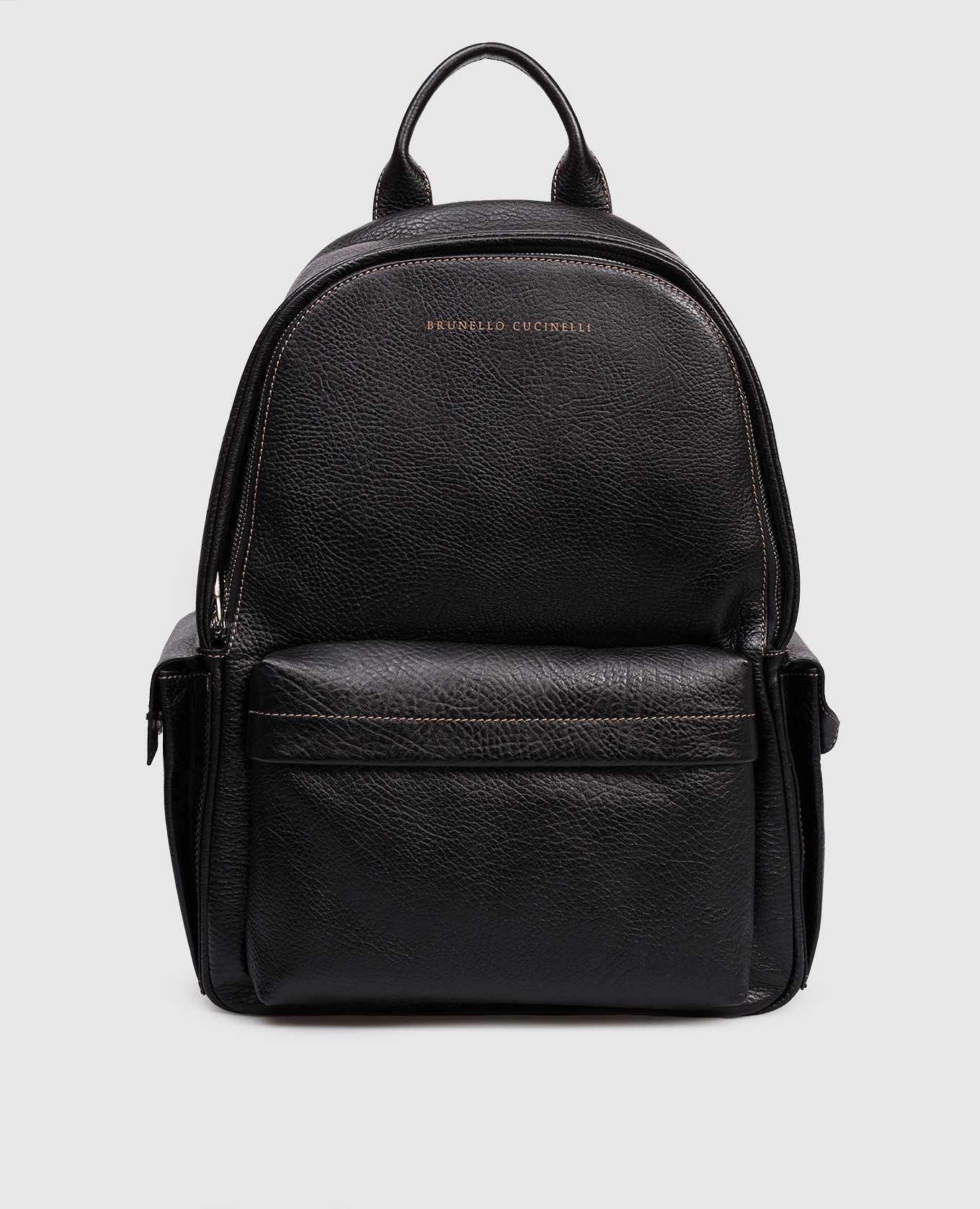 

Черный кожаный рюкзак с логотипом, Рюкзаки